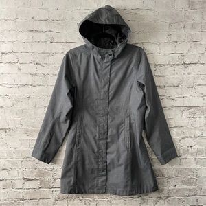 Eddie Bauer Girl On the Go Weatheredge Trench Coat Rain Jacket Waterproof Gray